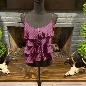 Red and blue striped camisole